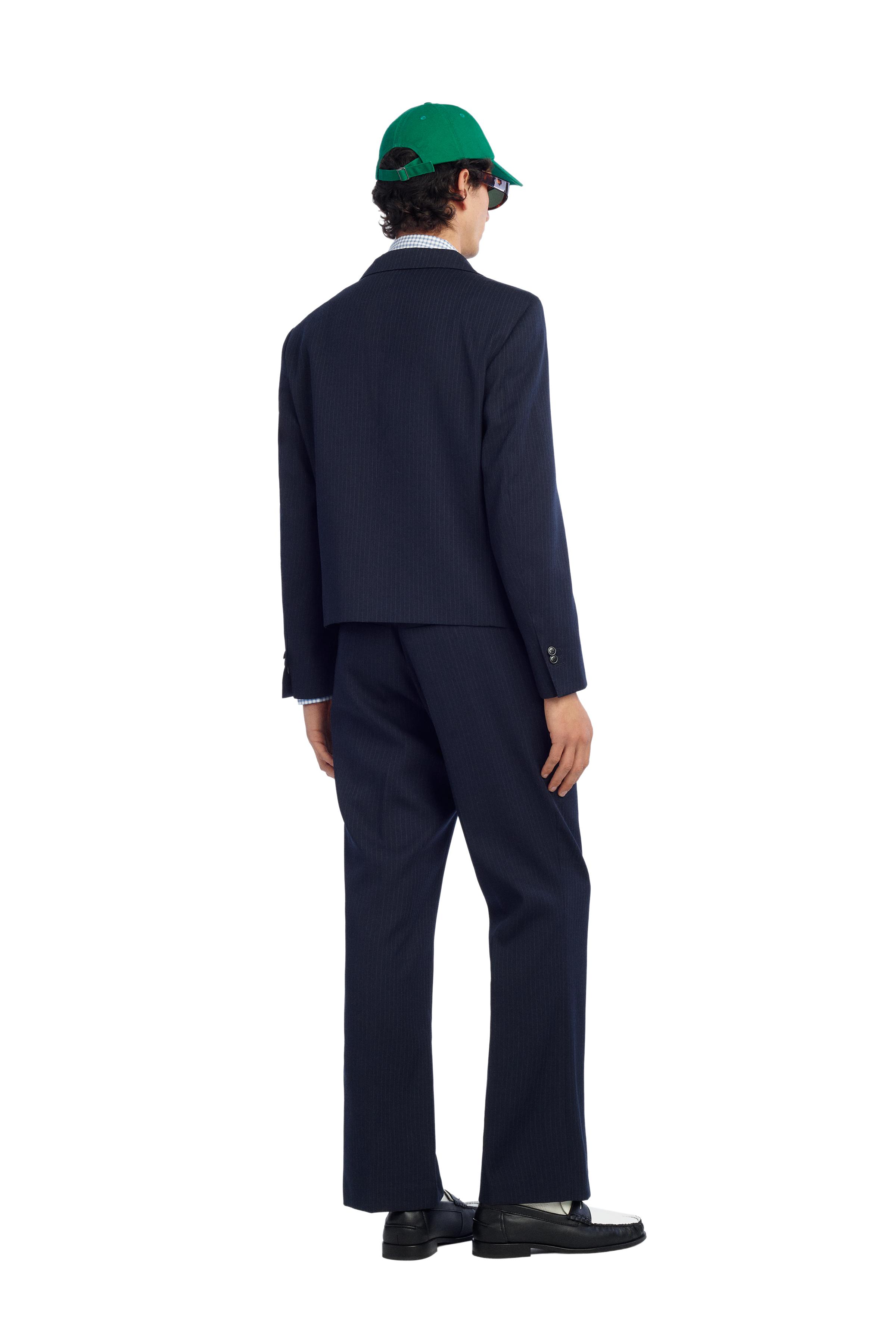 CROPPED FIT PINSTRIPE SUIT BLAZER